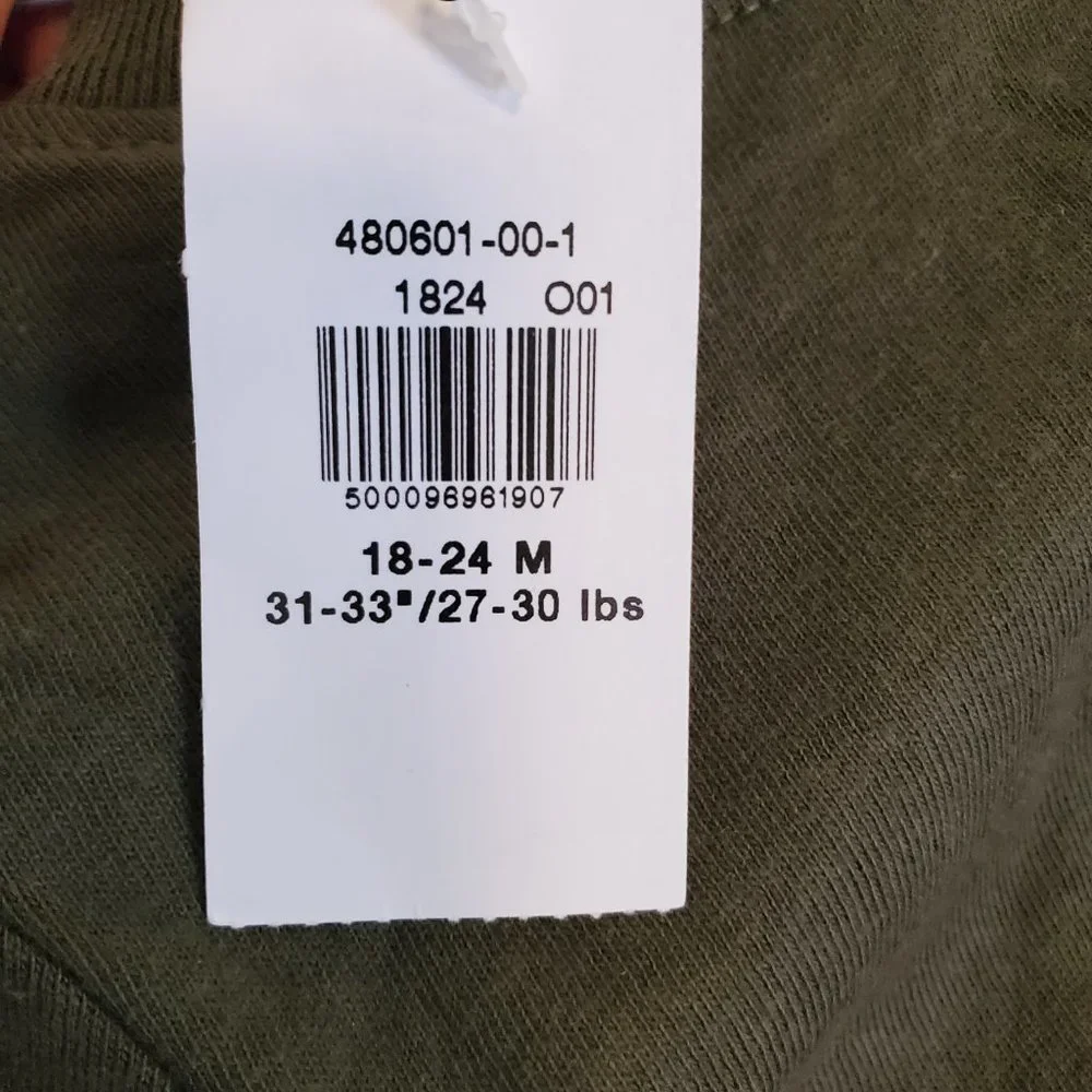 Old Navy Long Sleeve Boys Graphic T Shirt. 18-24‎ Months. Green. NWT. Bear